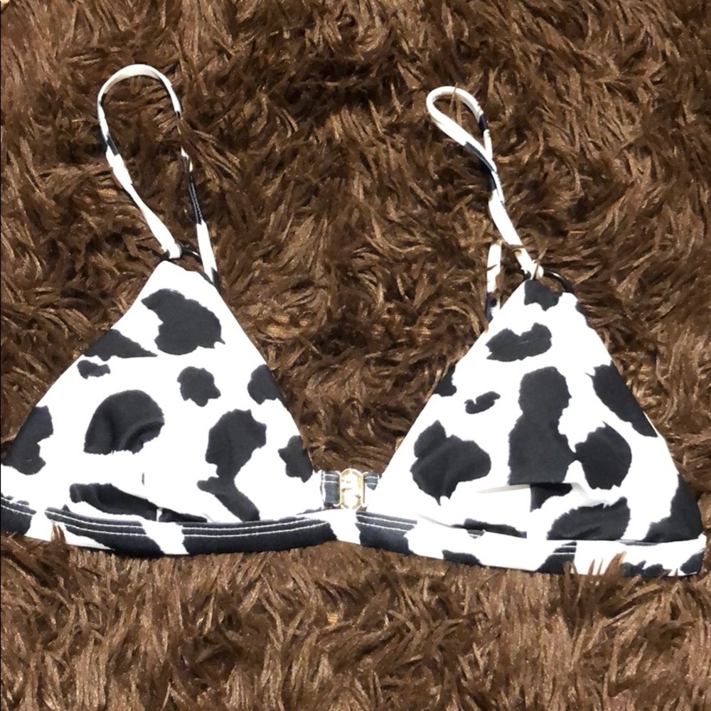 Cow Print Padded Bikini Top